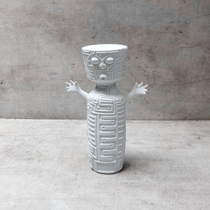 Tribal Totem White Ceramic Sculpture - Home Artisan