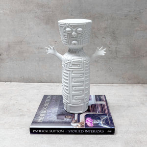 Tribal Totem White Ceramic Sculpture - Home Artisan