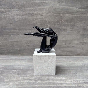 Contemporary Black Figurine on White Base - Home Artisan