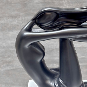 Contemporary Black Figurine on White Base - Home Artisan