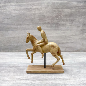 Horse with Rider Sculpture - Home Artisan