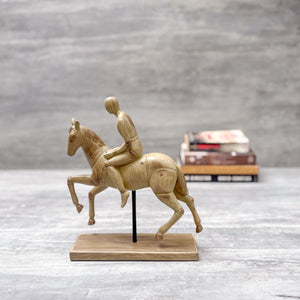 Horse with Rider Sculpture - Home Artisan