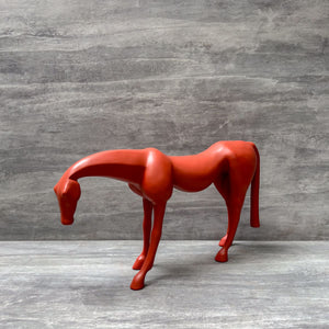 Minimalist Red Horse Sculpture - Home Artisan