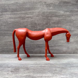 Minimalist Red Horse Sculpture - Home Artisan