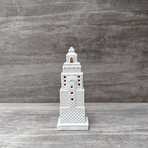 White Moroccan Tower Sculpture - Home Artisan