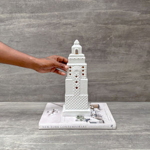White Moroccan Tower Sculpture - Home Artisan
