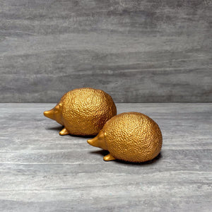 Golden Hedgehog Sculptures – Set of 2 - Home Artisan
