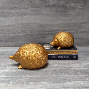 Golden Hedgehog Sculptures – Set of 2 - Home Artisan