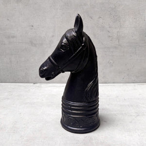 Royal Black Horse Head Metal Sculpture - Home Artisan