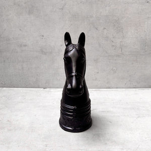 Royal Black Horse Head Metal Sculpture - Home Artisan