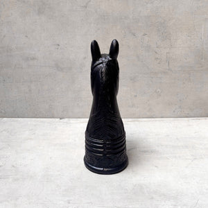 Royal Black Horse Head Metal Sculpture - Home Artisan