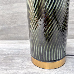 Green Ripple Ceramic Table Lamp