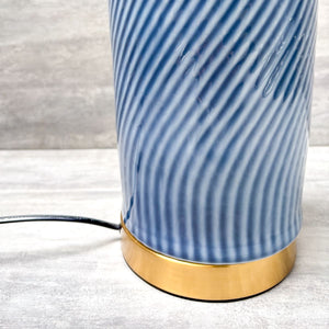 Navy Ripple Ceramic Table Lamp