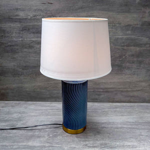 Navy Ripple Ceramic Table Lamp