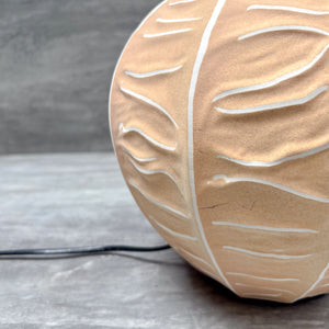 Terracotta Leaf Motif Ceramic Table Lamp (Small) - Home Artisan