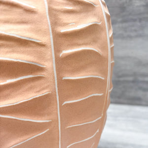 Terracotta Leaf Motif Ceramic Table Lamp (Large) - Home Artisan