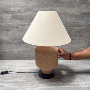 Textured Clay Ceramic Table Lamp - Home Artisan