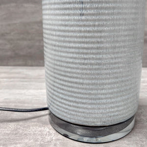Tall Grey Cylinder Ceramic Table Lamp - Home Artisan
