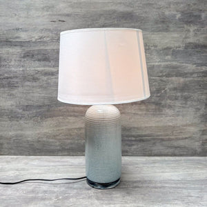 Tall Grey Cylinder Ceramic Table Lamp - Home Artisan