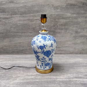 Blue Floral Ceramic Table Lamp - Home Artisan