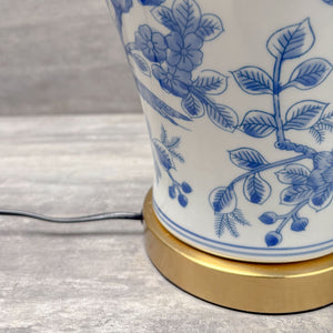 Blue Floral Ceramic Table Lamp - Home Artisan