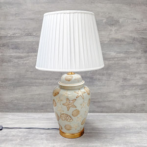 Coastal Shell Motif Ceramic Table Lamp - Home Artisan