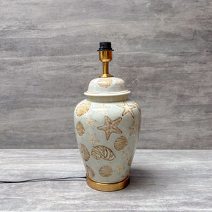 Coastal Shell Motif Ceramic Table Lamp - Home Artisan