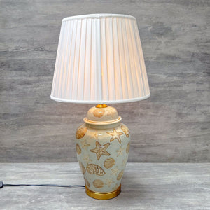 Coastal Shell Motif Ceramic Table Lamp - Home Artisan