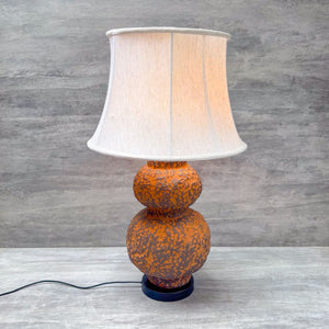 Rust Textured Gourd Ceramic Table Lamp - Home Artisan