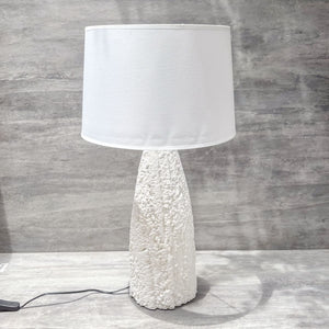 Coral Reef Textured White Ceramic Table Lamp - Home Artisan