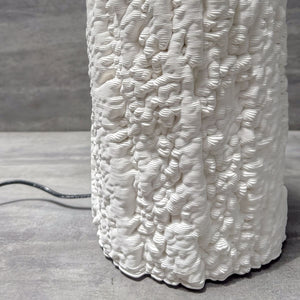 Coral Reef Textured White Ceramic Table Lamp - Home Artisan