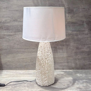 Coral Reef Textured White Ceramic Table Lamp - Home Artisan