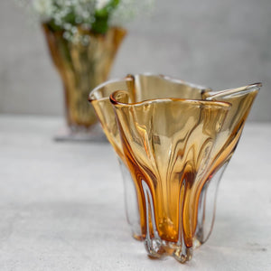 Cadyn Amber Opulent Glass Vase (Small) - Home Artisan