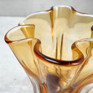 Cadyn Amber Opulent Glass Vase (Small) - Home Artisan