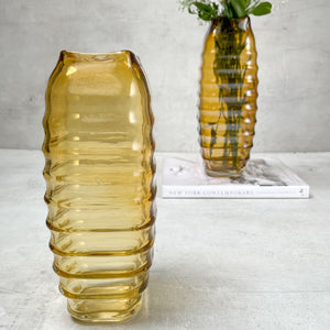 Caylee Amber Glass Vase (Small) - Home Artisan