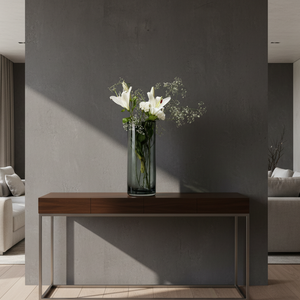 Winnet Smoky Grey Opulent Glass Vase