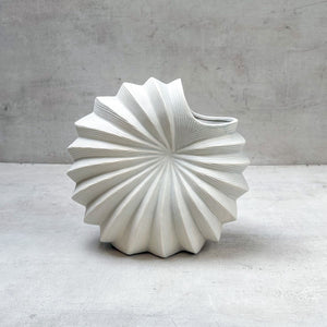 Nerida Shell White Ceramic Vase (Large) - Home Artisan