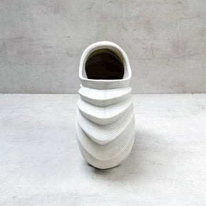 Nerida Shell White Ceramic Vase (Large) - Home Artisan