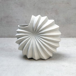 Nerida Shell White Ceramic Vase (Large) - Home Artisan
