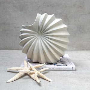 Nerida Shell White Ceramic Vase (Large) - Home Artisan