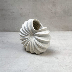 Nerida Shell White Ceramic Vase (Small) - Home Artisan