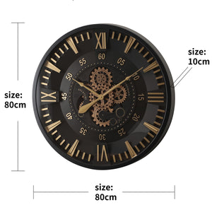 Nikandros Industrial Metal Wall Clock (31 inches) - Home Artisan