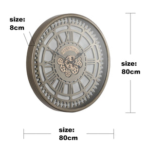 Benedict Industrial Metal Wall Clock (31 inches) - Home Artisan