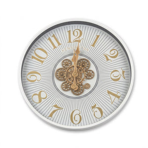Kensington White & Gold Metal Wall Clock - Home Artisan