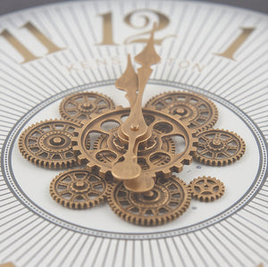 Kensington White & Gold Metal Wall Clock - Home Artisan