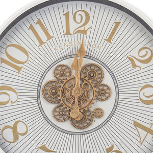Kensington White & Gold Metal Wall Clock - Home Artisan