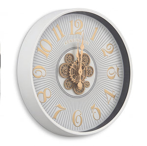 Kensington White & Gold Metal Wall Clock - Home Artisan
