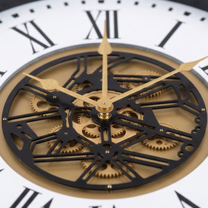 Augustus White & Gold Metal Wall Clock - Home Artisan