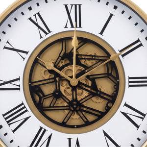 Augustus White & Gold Metal Wall Clock - Home Artisan