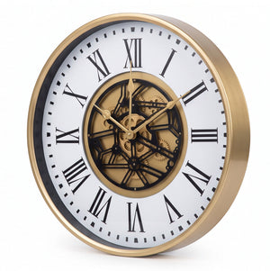 Augustus White & Gold Metal Wall Clock - Home Artisan
